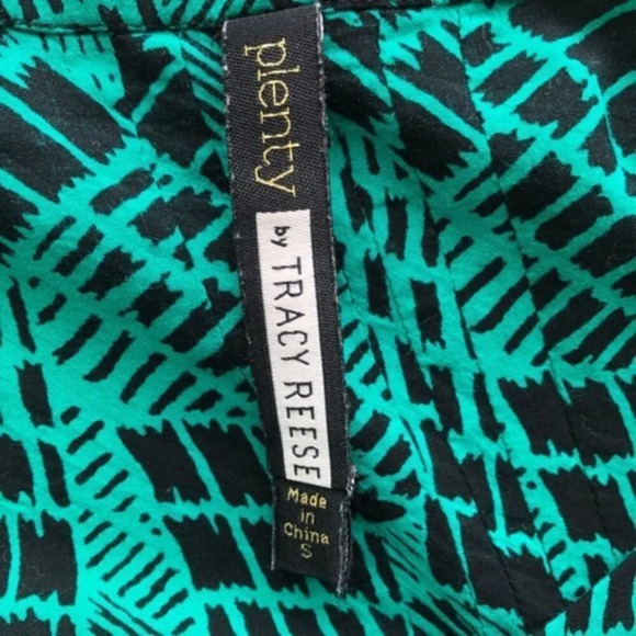 Plenty By Tracy Reese Printed Blouse Green Top S - Picture 5 of 5